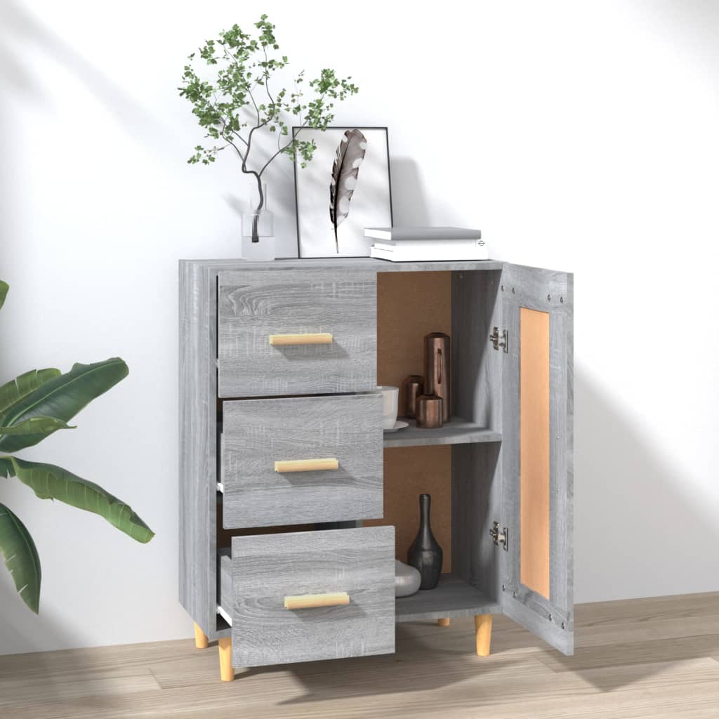 Dressoir 69,5X34X90 Cm Bewerkt Hout Grijs Sonoma Eikenkleurig