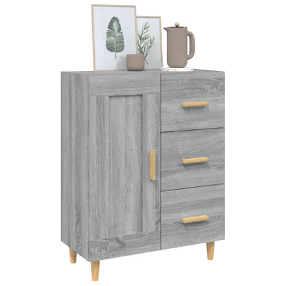 Dressoir 69,5X34X90 Cm Bewerkt Hout Grijs Sonoma Eikenkleurig