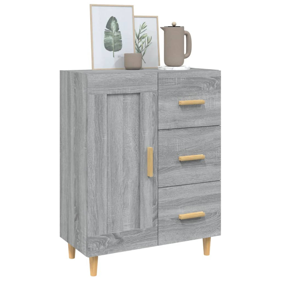 Dressoir 69,5X34X90 Cm Bewerkt Hout Grijs Sonoma Eikenkleurig