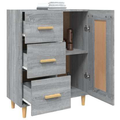 Dressoir 69,5X34X90 Cm Bewerkt Hout Grijs Sonoma Eikenkleurig