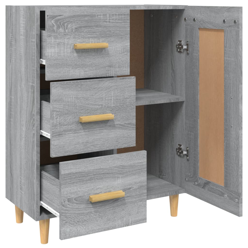 Dressoir 69,5X34X90 Cm Bewerkt Hout Grijs Sonoma Eikenkleurig