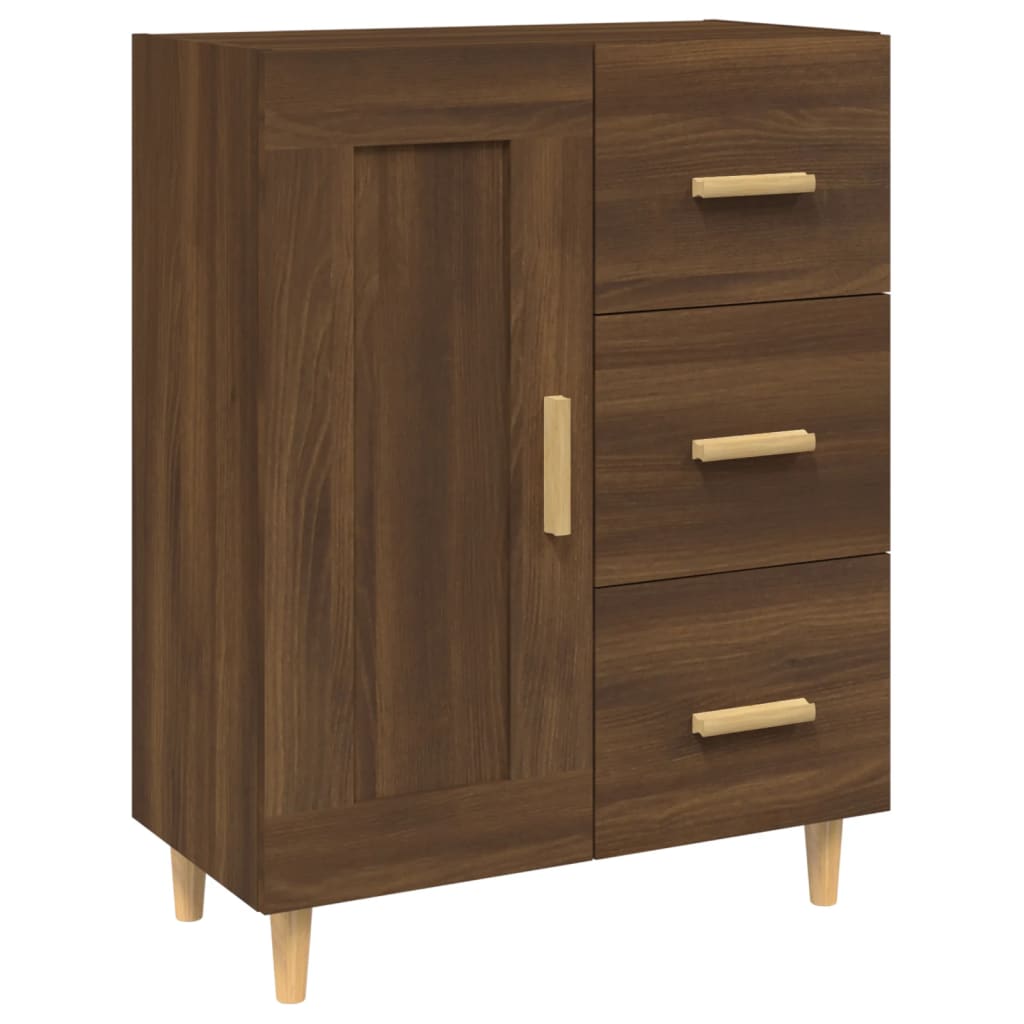Dressoir 69,5X34X90 Cm Bewerkt Hout Bruin Eikenkleur