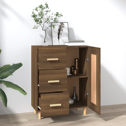 Dressoir 69,5X34X90 Cm Bewerkt Hout Bruin Eikenkleur