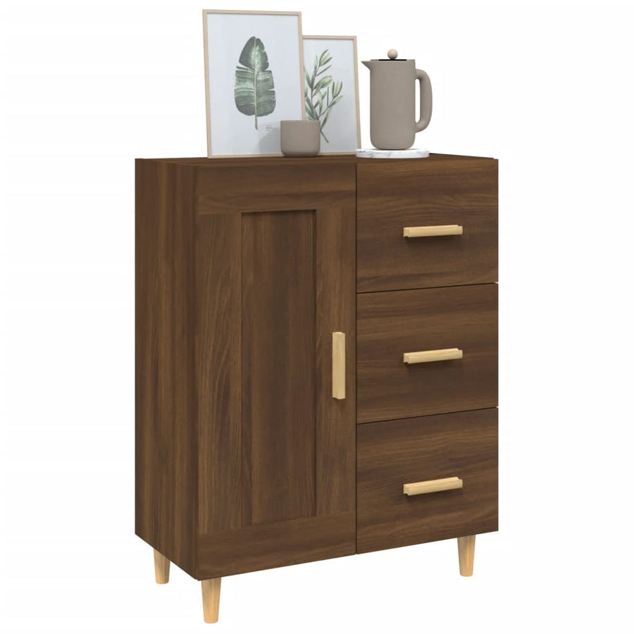 Dressoir 69,5X34X90 Cm Bewerkt Hout Bruin Eikenkleur