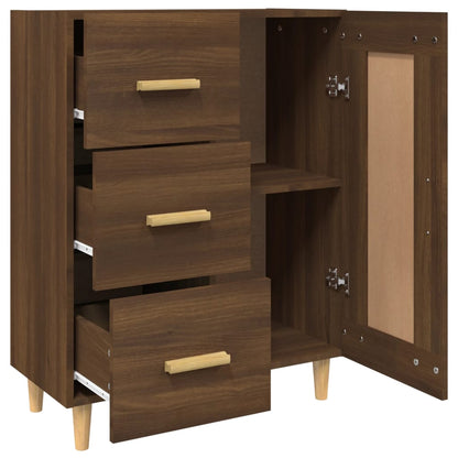 Dressoir 69,5X34X90 Cm Bewerkt Hout Bruin Eikenkleur