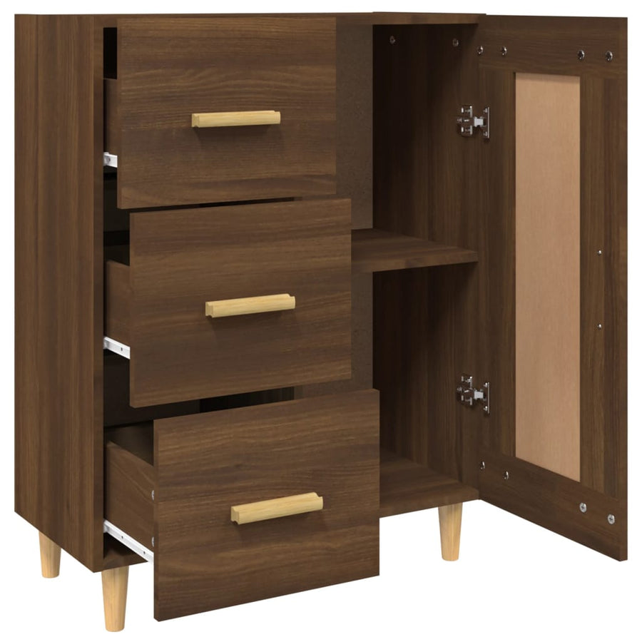Dressoir 69,5X34X90 Cm Bewerkt Hout Bruin Eikenkleur