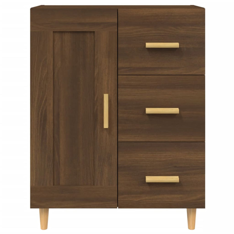 Dressoir 69,5X34X90 Cm Bewerkt Hout Bruin Eikenkleur