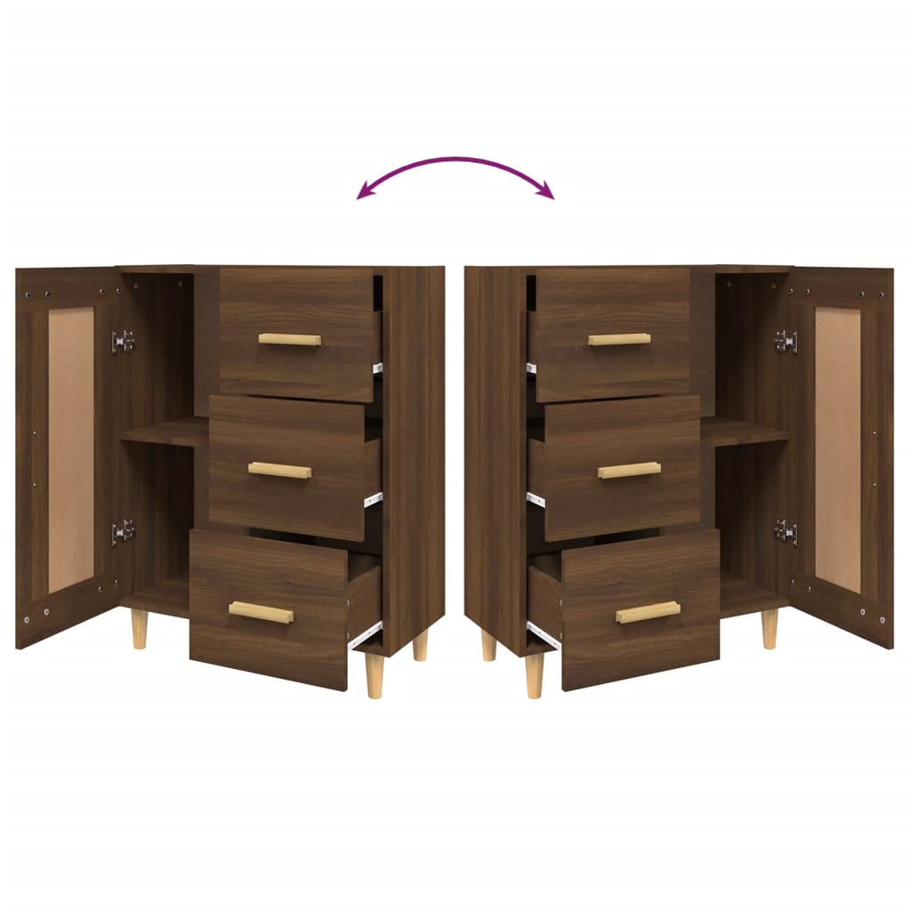 Dressoir 69,5X34X90 Cm Bewerkt Hout Bruin Eikenkleur