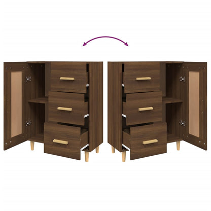 Dressoir 69,5X34X90 Cm Bewerkt Hout Bruin Eikenkleur