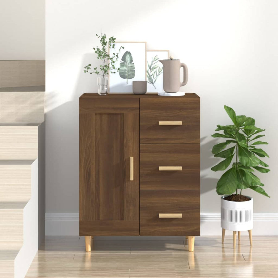 Dressoir 69,5X34X90 Cm Bewerkt Hout Bruin Eikenkleur