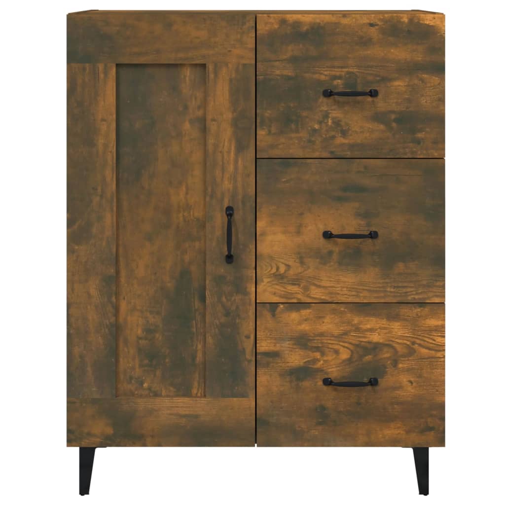 Dressoir 69,5X34X90 Cm Bewerkt Hout Gerookt Eikenkleurig