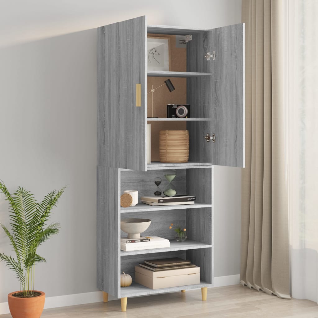 Hangkast 69,5X34X90 Cm Grijs Sonoma Eikenkleurig