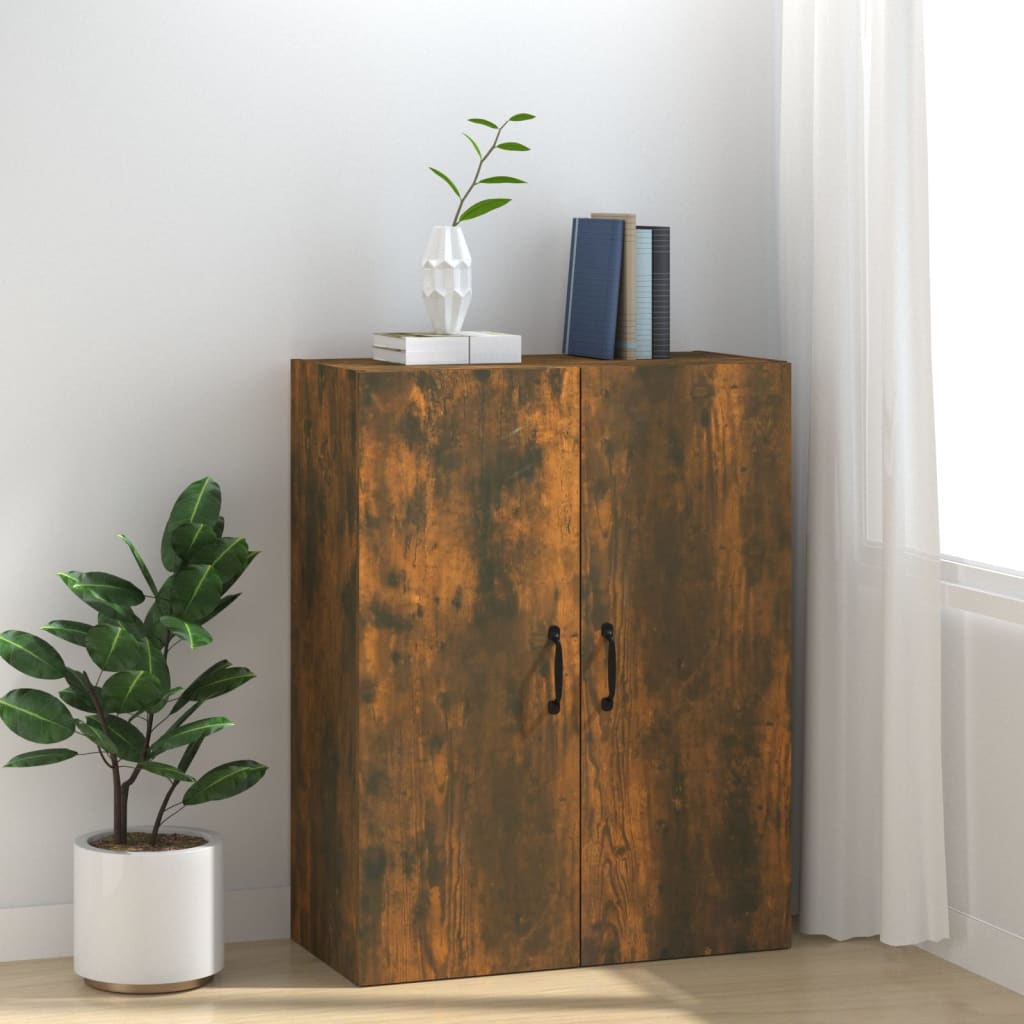 Hangkast 69,5X34X90 Cm Bewerkt Hout Gerookt Eikenkleurig