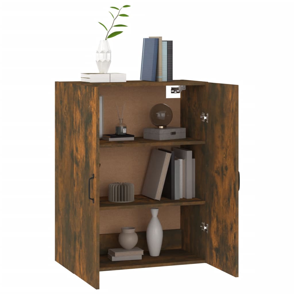Hangkast 69,5X34X90 Cm Bewerkt Hout Gerookt Eikenkleurig