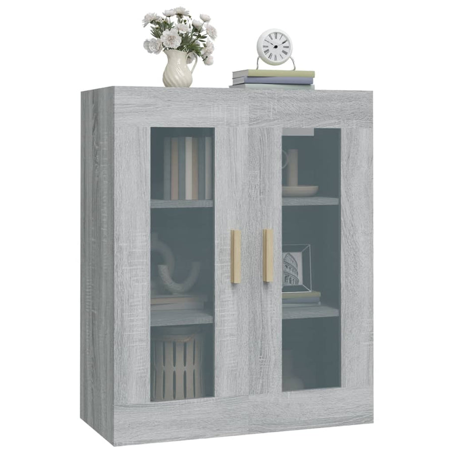 Hangkast 69,5X34X90 Cm Grijs Sonoma Eikenkleurig