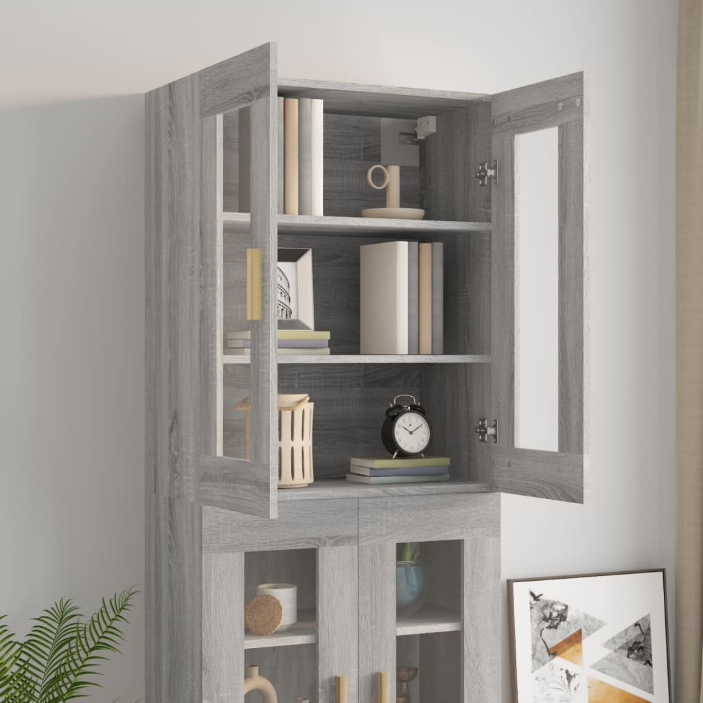 Hangkast 69,5X34X90 Cm Grijs Sonoma Eikenkleurig
