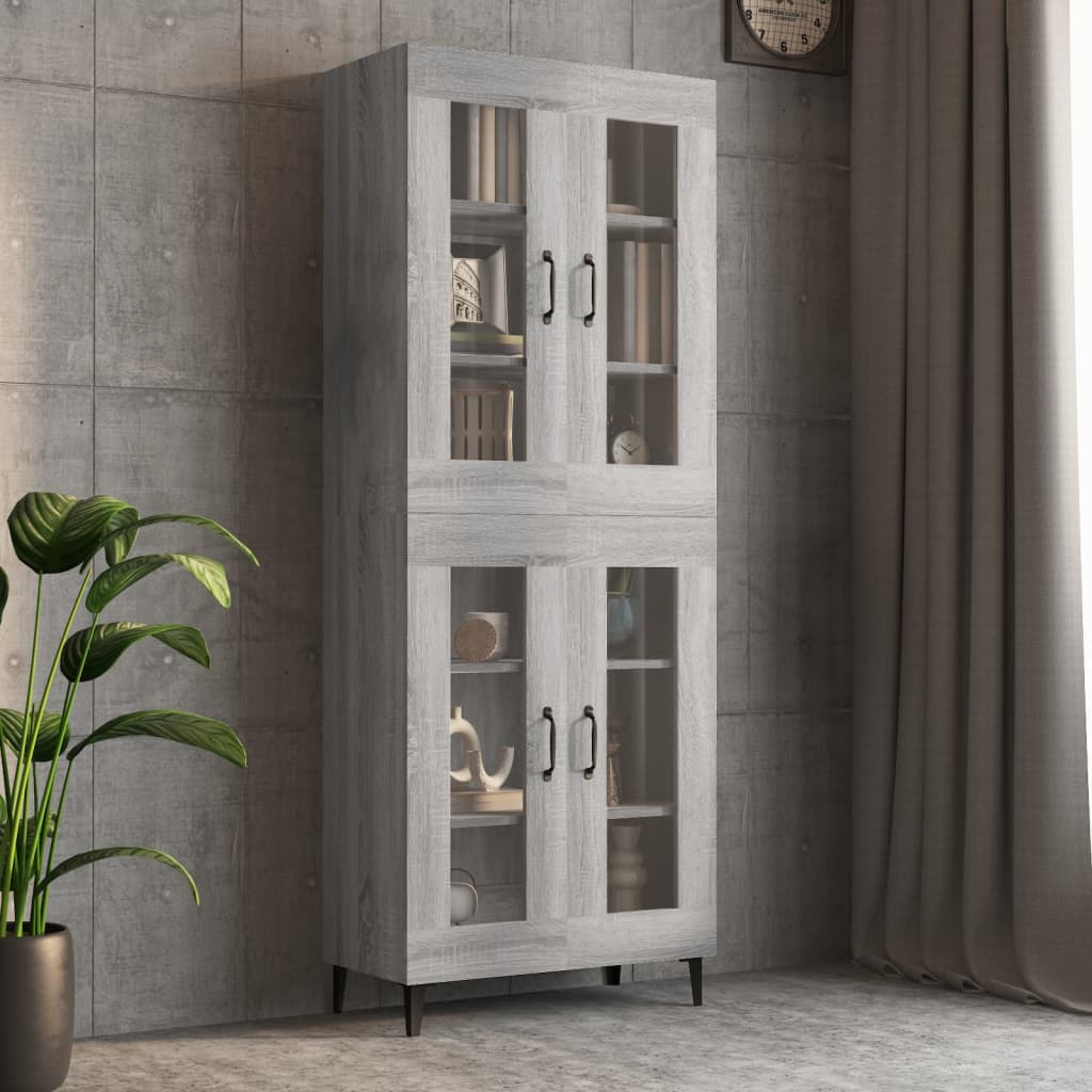 Hangkast 69,5X34X90 Cm Grijs Sonoma Eikenkleurig