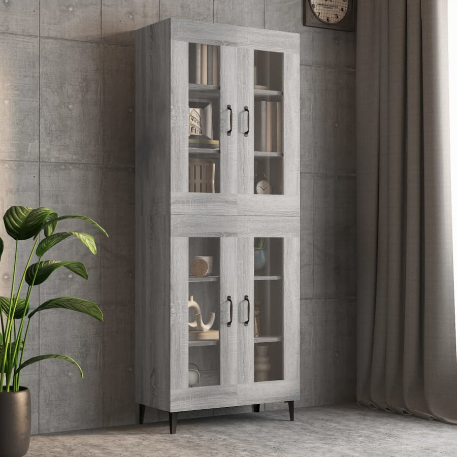 Hangkast 69,5X34X90 Cm Grijs Sonoma Eikenkleurig