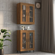 Wall cabinet 69.5x34x90 cm brown oak effect