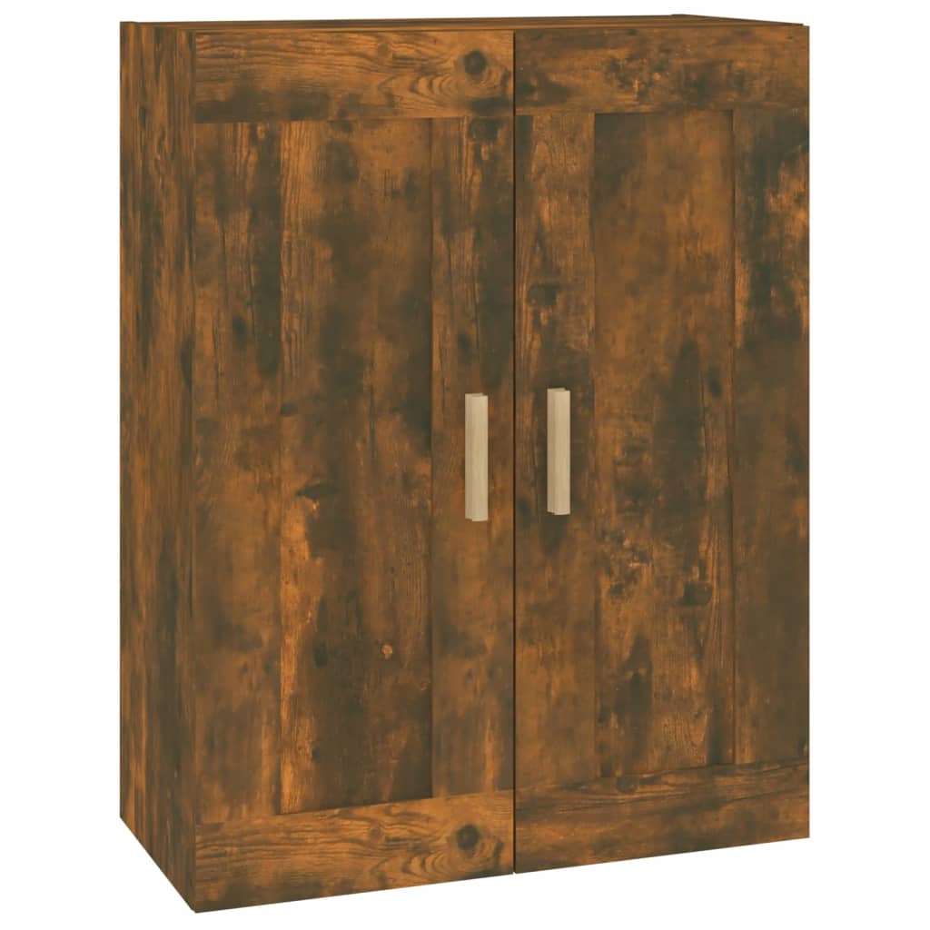 Wandkast 69,5X32,5X90 Cm Bewerkt Hout Gerookt Eikenkleurig