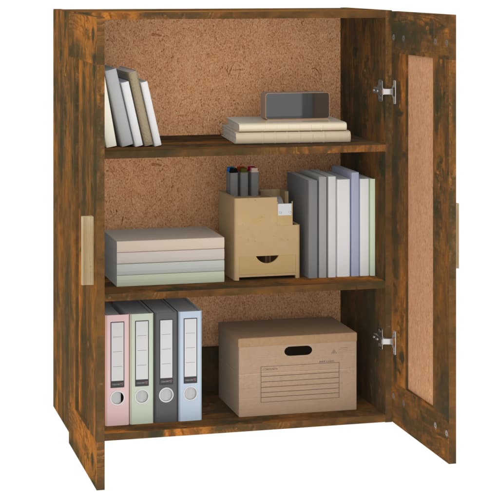 Wandkast 69,5X32,5X90 Cm Bewerkt Hout Gerookt Eikenkleurig
