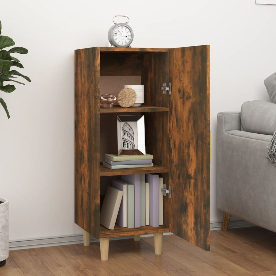 Dressoir 34,5X34X90 Cm Bewerkt Hout Gerookt Eikenkleurig