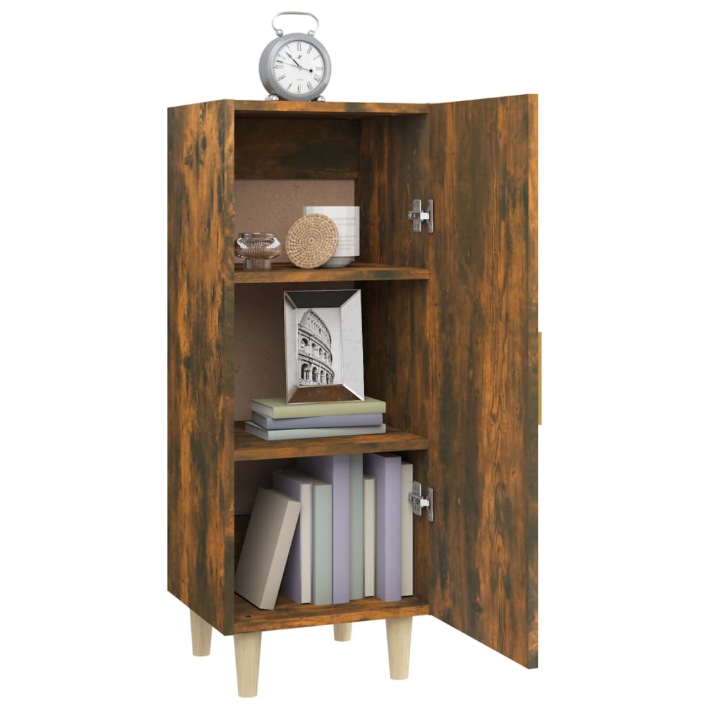 Dressoir 34,5X34X90 Cm Bewerkt Hout Gerookt Eikenkleurig