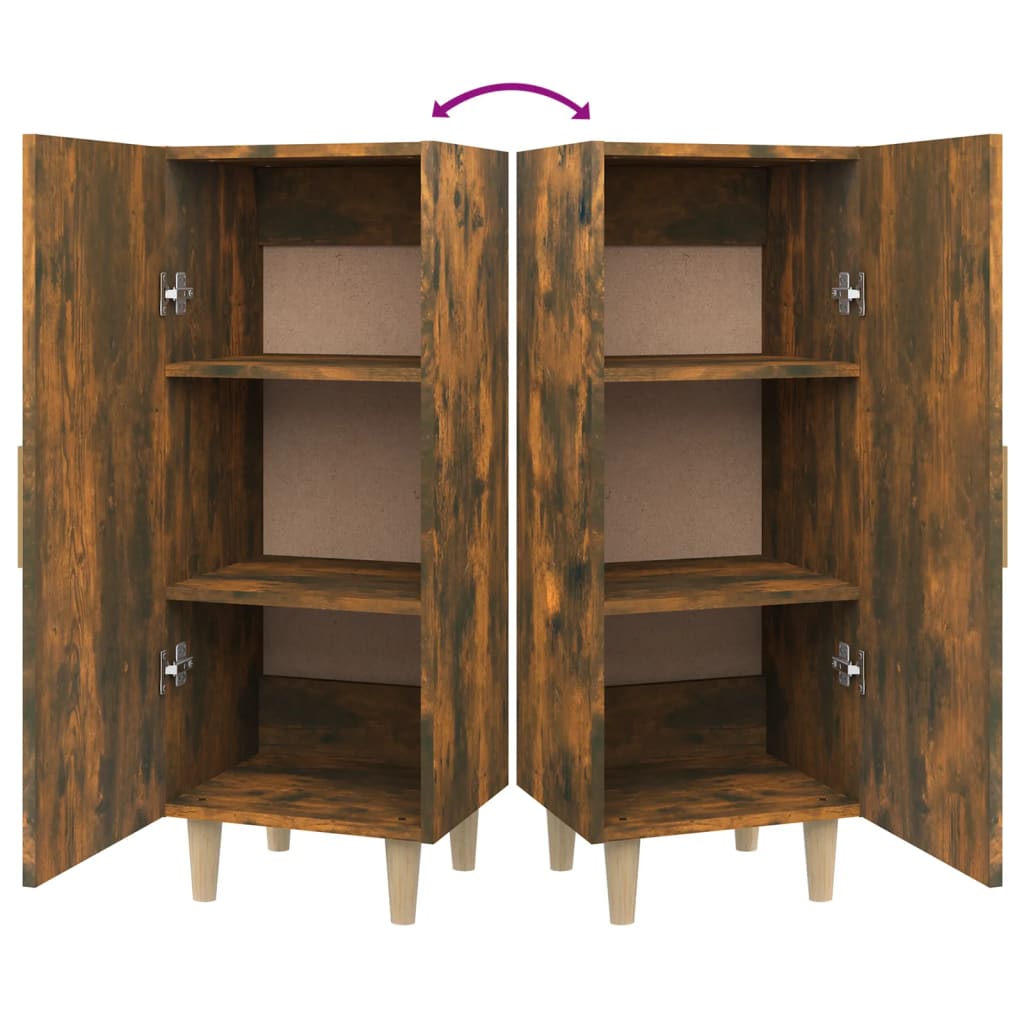 Dressoir 34,5X34X90 Cm Bewerkt Hout Gerookt Eikenkleurig
