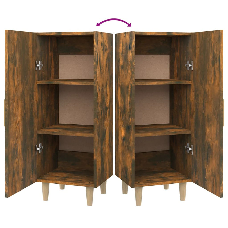 Dressoir 34,5X34X90 Cm Bewerkt Hout Gerookt Eikenkleurig