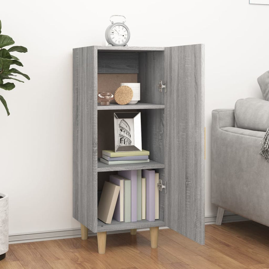 Dressoir 34,5X34X90 Cm Bewerkt Hout Eikenkleurig Grijs sonoma