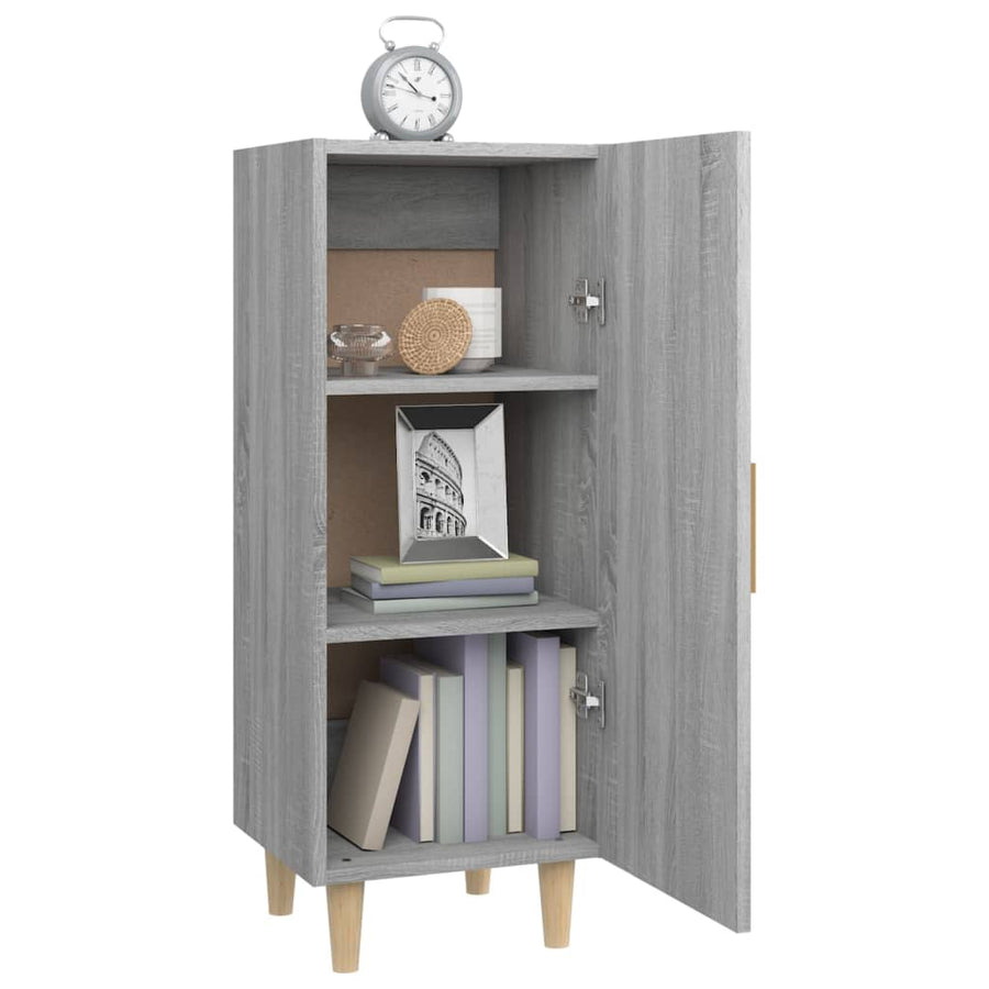 Dressoir 34,5X34X90 Cm Bewerkt Hout Eikenkleurig Grijs sonoma