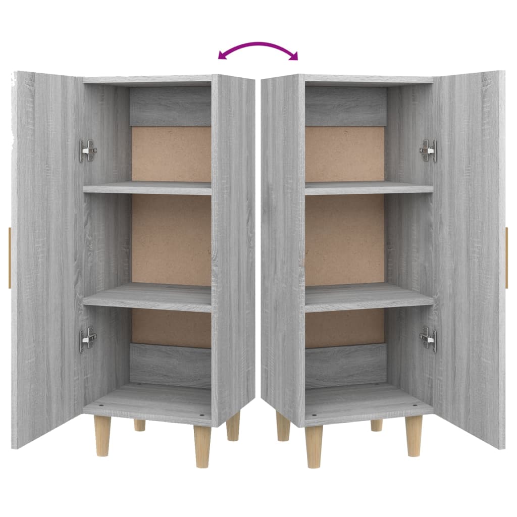 Dressoir 34,5X34X90 Cm Bewerkt Hout Eikenkleurig Grijs sonoma