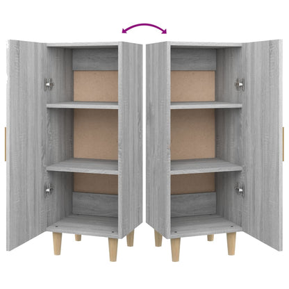 Dressoir 34,5X34X90 Cm Bewerkt Hout Eikenkleurig Grijs sonoma