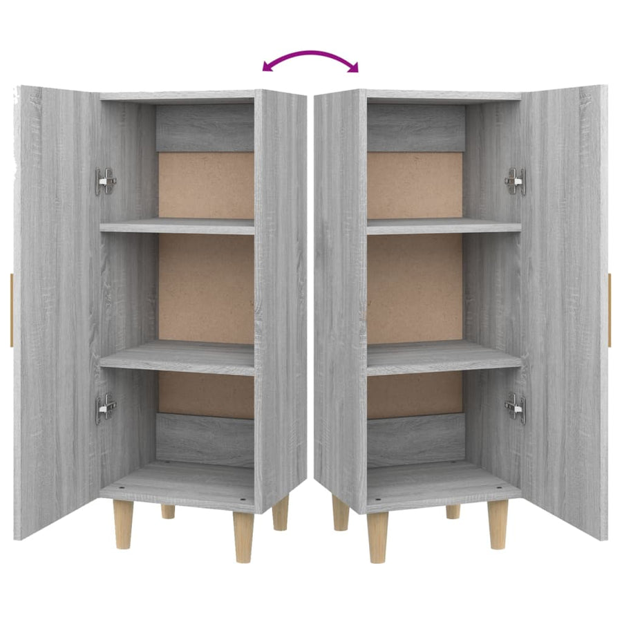 Dressoir 34,5X34X90 Cm Bewerkt Hout Eikenkleurig Grijs sonoma