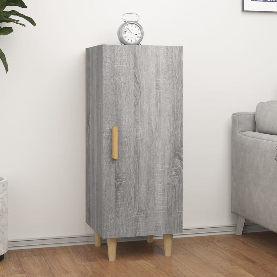 Dressoir 34,5X34X90 Cm Bewerkt Hout Eikenkleurig Grijs sonoma