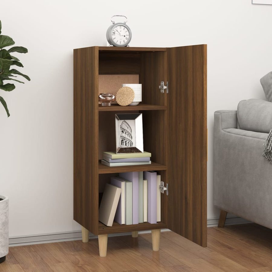 Dressoir 34,5X34X90 Cm Bewerkt Hout Bruin Eikenkleur