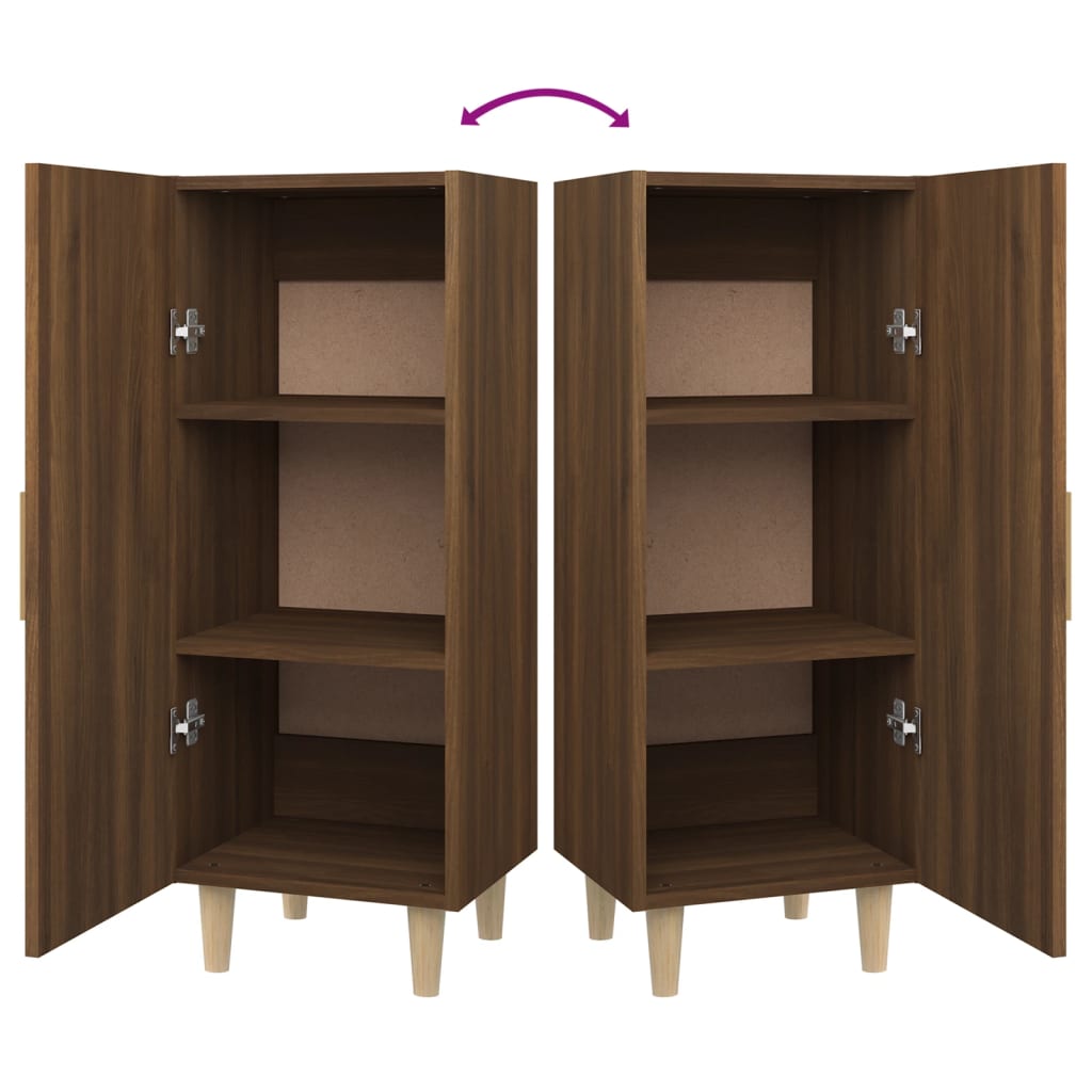 Dressoir 34,5X34X90 Cm Bewerkt Hout Bruin Eikenkleur
