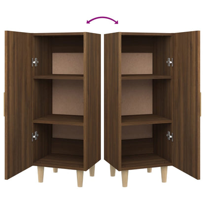 Dressoir 34,5X34X90 Cm Bewerkt Hout Bruin Eikenkleur