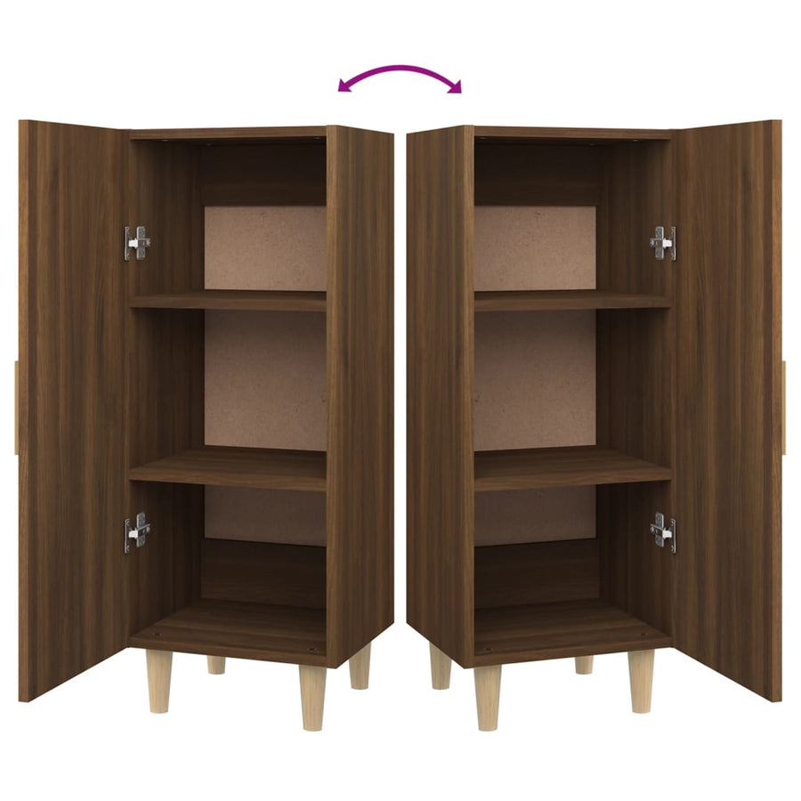 Dressoir 34,5X34X90 Cm Bewerkt Hout Bruin Eikenkleur