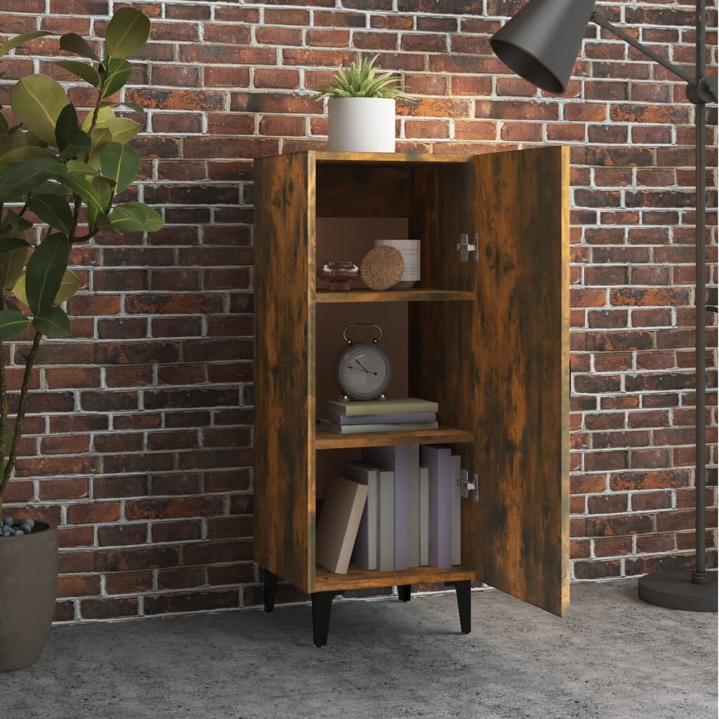 Dressoir 34,5X34X90 Cm Bewerkt Hout Gerookt Eikenkleurig