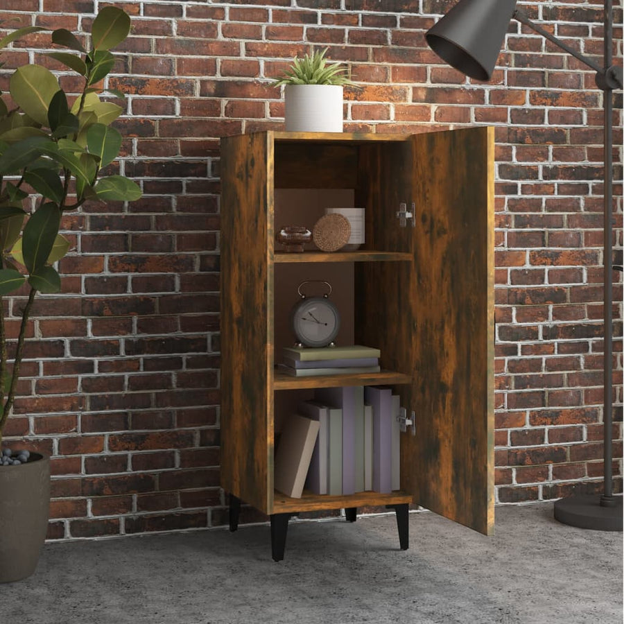 Dressoir 34,5X34X90 Cm Bewerkt Hout Gerookt Eikenkleurig