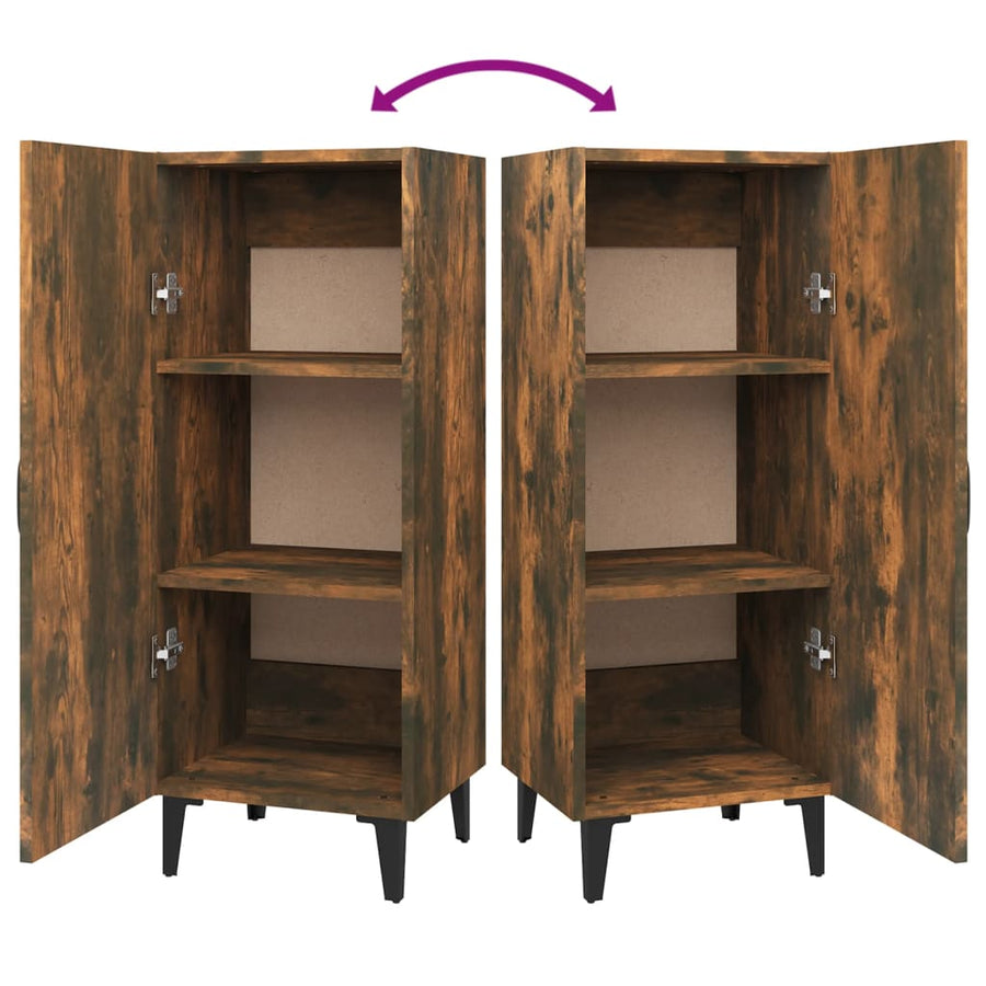 Dressoir 34,5X34X90 Cm Bewerkt Hout Gerookt Eikenkleurig