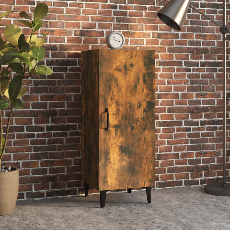Dressoir 34,5X34X90 Cm Bewerkt Hout Gerookt Eikenkleurig
