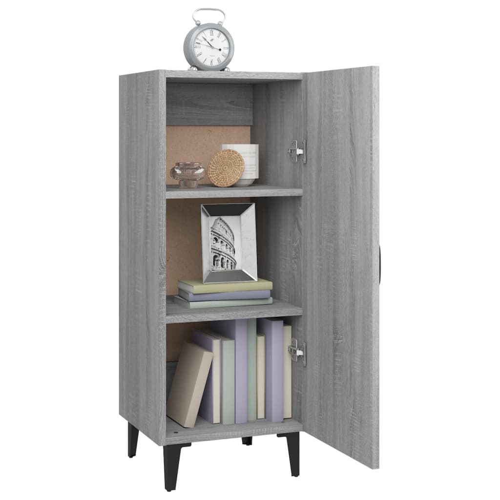 Dressoir 34,5X34X90 Cm Bewerkt Hout Grijs Sonoma Eikenkleurig