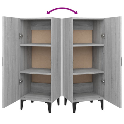Dressoir 34,5X34X90 Cm Bewerkt Hout Grijs Sonoma Eikenkleurig