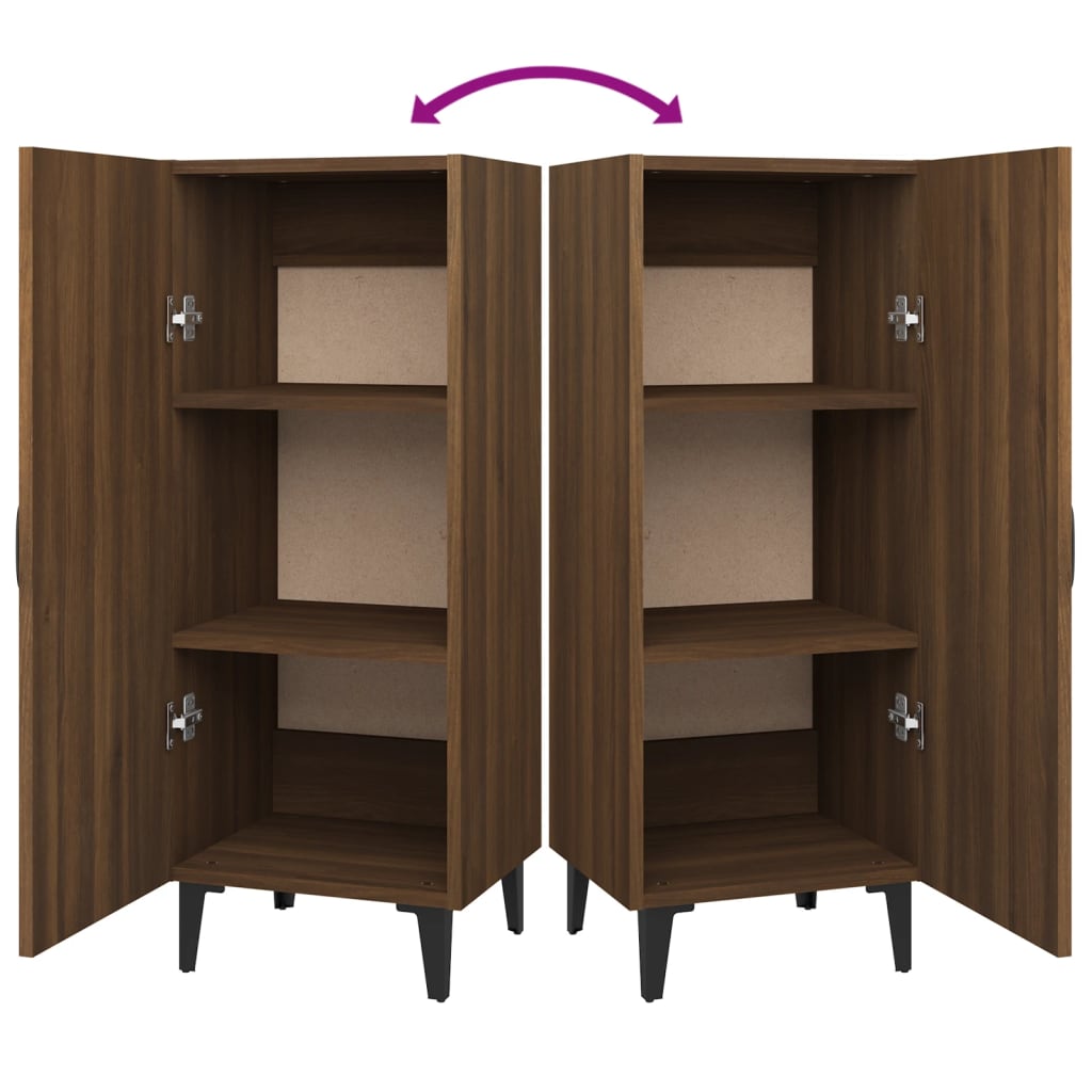 Dressoir 34,5X34X90 Cm Bewerkt Hout Bruin Eikenkleur