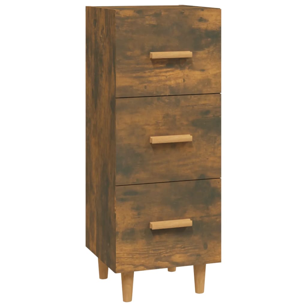 Dressoir 34,5X34X90 Cm Bewerkt Hout Gerookt Eiken