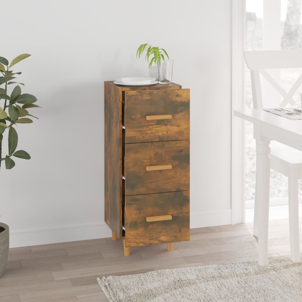 Dressoir 34,5X34X90 Cm Bewerkt Hout Gerookt Eiken
