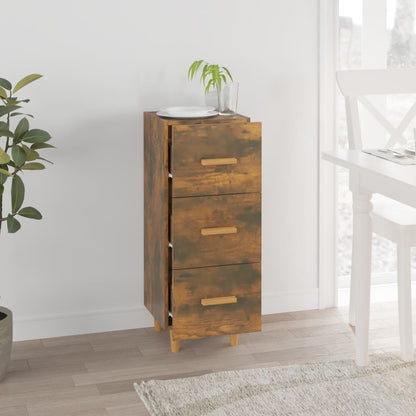 Dressoir 34,5X34X90 Cm Bewerkt Hout Gerookt Eiken