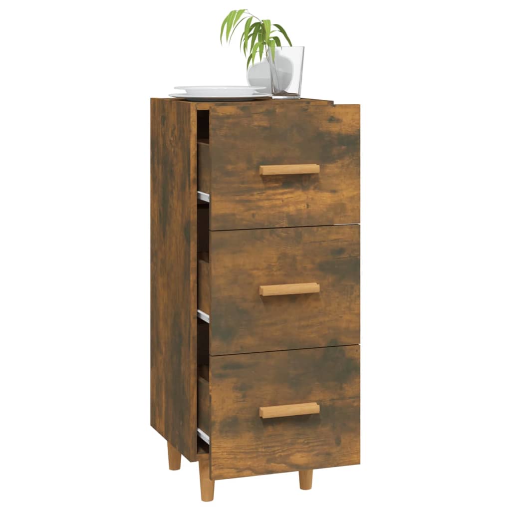 Dressoir 34,5X34X90 Cm Bewerkt Hout Gerookt Eiken